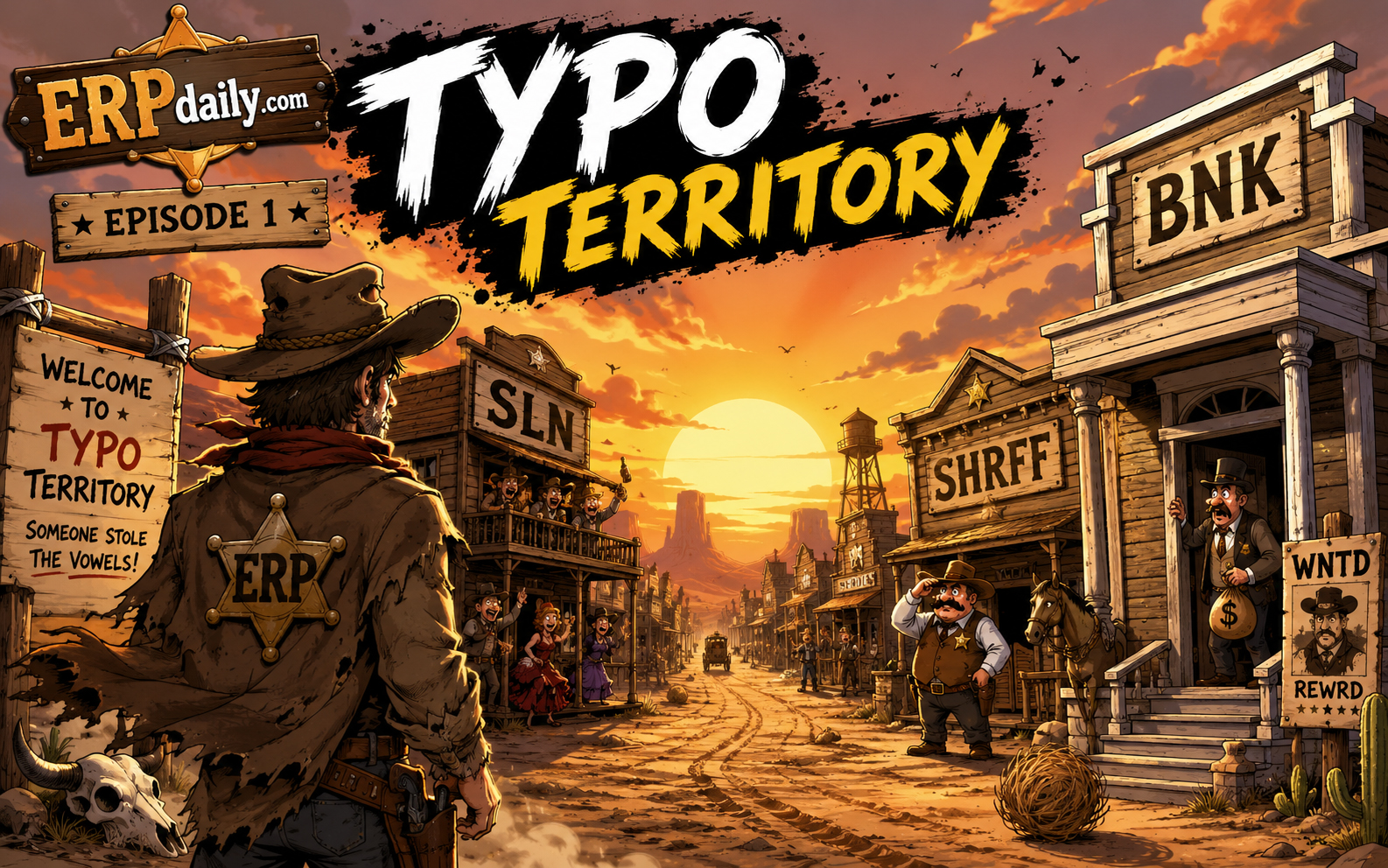 Wyatt Erp enters Typo Territory, where signs are missing vowels and the town is falling apart.